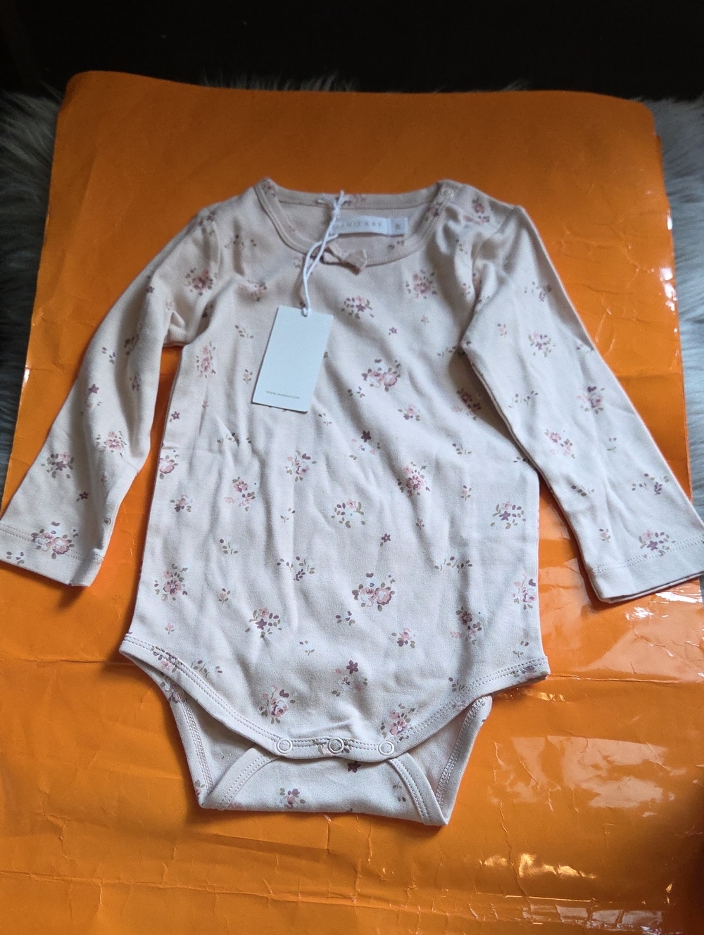 Nwt! Jamie Kay Long Sleeve Bodysuit In Petit Fleur Soft Peony Size 2yr